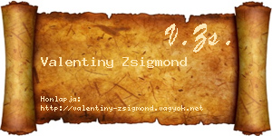 Valentiny Zsigmond névjegykártya